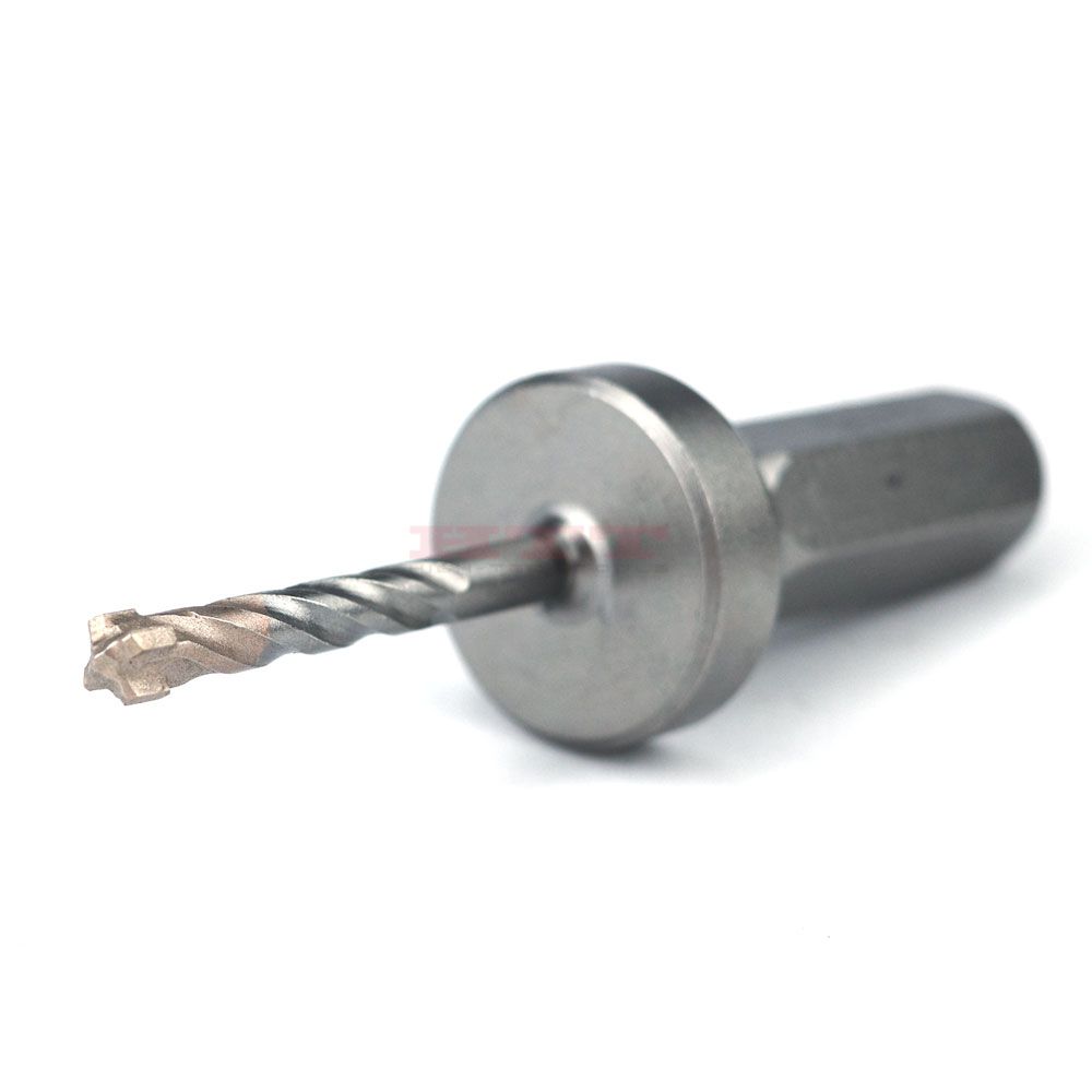 Broca para martillo de parada rápida Cross 4Cutter con vástago hexagonal de 7/16"