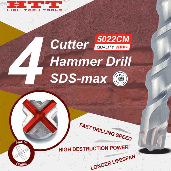 Broca de martillo cortador CT4 SDS-max