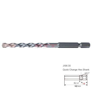 Masonería Bit Jis6.35 Cambio rápido Hex Shank